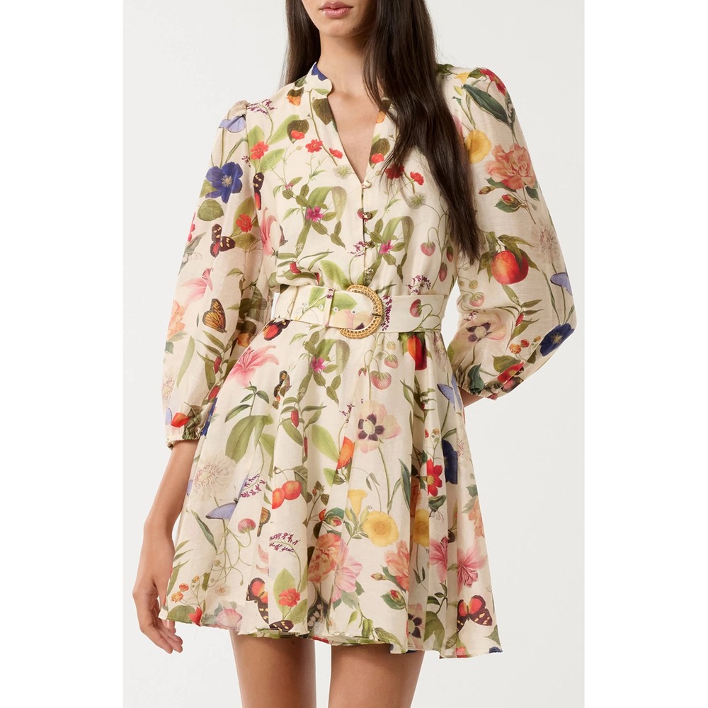 Ever New Wesley Print Long Sleeve Mini Dress Bright Helston Floral 6